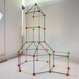 Set di Costruzioni STEM per Bambini Colorful Dreamer 100 Pezzi con Palline e Aste Colorate per Costruire Fortini - Product Image 6