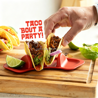 Ensemble de service pour fête Taco Bar, direct usine, avec pot chauffant 870 ml, 4 supports pour tacos et plateau rotatif amovible