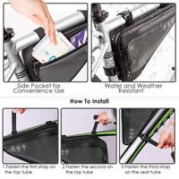 Sac de vélo antichoc à cadre triangulaire, sac de vélo avec pochettes, sac cadeau pour vélo, petite pochette pour vélo, installation facile sur le cadre triangulaire du vélo