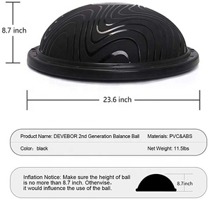 Wellshow Sport Balance Ball Half Yoga Ball Balance <span class=keywords><strong>Trainer</strong></span> con bandas de resistencia y bomba de aire - Product Image 4
