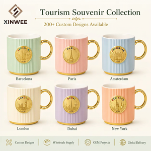 Taza de Café de Cerámica de Recuerdo de <span class=keywords><strong>Barcelona</strong></span>, España, Diseño Sagrada Fامília con Insignia Metálica, para Venta al por Mayor OEM de Porcelana Nueva - Product Image 5