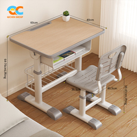 Table et chaise d'étude réglables pour enfants Elite Trading avec panier de rangement en fil métallique, sièges scolaires, vente en gros pour projets scolaires