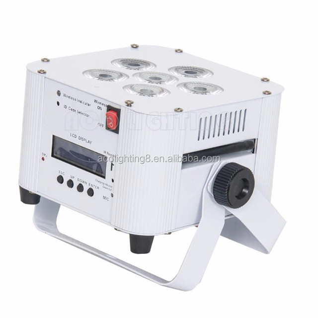 Hot 6*18w Rgbwauv 6in1 Leds Battery Powered Wireless Dmx Led Mini Size square Housing Dj Disco Event Stage Led Flat Par Light
