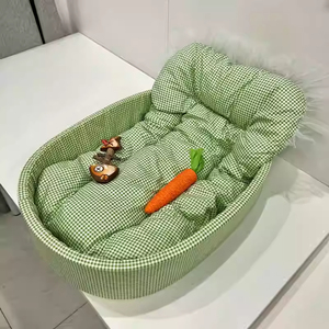 Macaron hondenbed huisdiernest kattennest vier seizoenen universeel geruit doek type diepe slaap huisdierbenodigdheden - Product Image 3