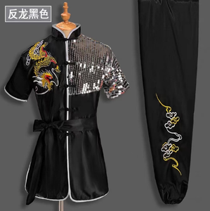 Ecoparty adulto chino tradicional dragón Wushu uniforme Kung Fu ropa conjunto artes marciales uniforme Tai Chi Kleding taoísta Shaolin - Product Image 2