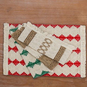 Mantel Navideño Decorativo con Rayas, Manteles Individuales con Borlas Tejidas y Combinadas, <span class=keywords><strong>Camino</strong></span> <span class=keywords><strong>de</strong></span> <span class=keywords><strong>Mesa</strong></span> <span class=keywords><strong>de</strong></span> <span class=keywords><strong>Tela</strong></span> para Restaurante - Product Image 5