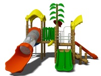 Toboggan de jardin écologique pour enfants, jeu amusant pour les tout-petits, équipement de terrain de jeu en plastique pour enfants
