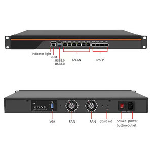Firewall Rack <span class=keywords><strong>1U</strong></span> OEM avec Processeur Intel Atom C3000 C3758 C3808 C3958, Routeur Logiciel Pfsense 4x10GE, 6 ports LAN et 4 ports SFP - Product Image 3