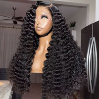 Perruque brésilienne Water Wave densité 250, 40 pouces, avec dentelle HD, sans colle, en cheveux humains, pour femmes noires