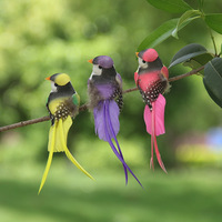 Ensemble de verdure artificielle avec oiseaux, branches et plantes décoratives, oiseaux artificiels, plateaux de service, pinces à oiseaux à plumes, décoration intérieure