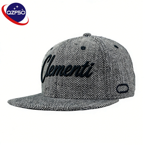 Casquette Snapback Personnalisée QZFSO avec Broderie 3D, Motif Chevron en Coton, 6 Panneaux, Visière Plate, Casquette de Baseball pour Hommes - Product Image 1