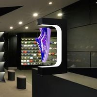 Support d'affichage magnétique à lumière LED en lévitation pour chaussures, étagère rotative en acrylique pour baskets, support flottant pour spinning Yeezys Jordans