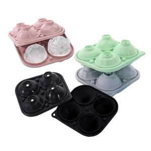 Hot Sale Rose Silicone Ice <b>Cube</b> Tray with Lid, 4-Cavity 5CM Round Mold, Easy Release Multi-Shape Reusable Ice Mould - Product Image 5