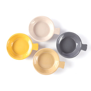 Ensemble de coupelles à sauce soja en céramique avec poignées, rondes, monochromes, à pois, pour hôtel, nourriture, café, thé - Product Image 4