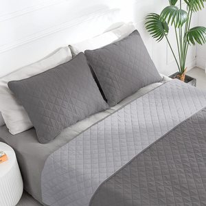 <span class=keywords><strong>Copriletto</strong></span> con motivo quadrato in stile moderno, <span class=keywords><strong>copriletto</strong></span> <span class=keywords><strong>blu</strong></span> morbido, 3 pezzi per tutte le stagioni, per letto matrimoniale - Product Image 2