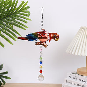 Campanelli eolici in cristallo colorato acchiappasole per uccelli decorazione da appendere ciondolo artigianale con sfera luminosa decorazione per finestre da giardino - Product Image 4