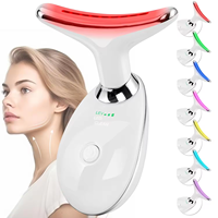 Nouveau masseur facial mini 7 couleurs, thérapie par lumière rouge, masseur facial électrique vibrant, micro-courant, machine de lifting du visage