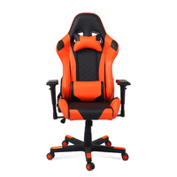 Chaise de jeu pivotante inclinable réglable avec fonction de massage, design minimaliste, cuir PU pour la maison et le bureau