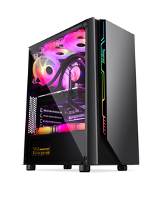 Hot Bán Đèn Màu Máy Tính Trường Hợp Máy Tính Tủ Làm Mát CPU <span class=keywords><strong>Chassis</strong></span> Với Màu Tempered Glass Fan - Product Image 6