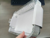 Barquettes en aluminium de 2350 ml, revêtements pour barbecue domestique, résistantes à la graisse, avec bande de fixation et carte d'impression personnalisée