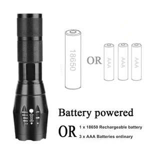 High Power XML-T6 LED Waterproof Aluminum Flashlights Outdoor Camping Emergency Zoomable Tactical Flashlight Torch