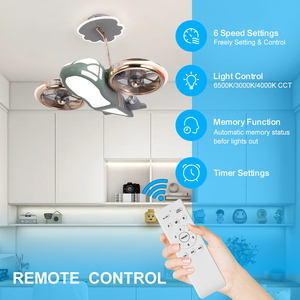 D097 Máy Bay Máy Bay Đa-Màu Quạt Trần Với Đèn Cho Trẻ Em Phòng Ngủ Phòng Khách Ánh Sáng Với Ưa Thích Quạt Trần - Product Image 3