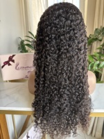 Peluca Larga Rizada de Piña Lista para Enviar, 180% de Densidad, 13x4 HD, 100% Cabello Humano Brasileño Virgen, Sin Pegamento, con Encaje