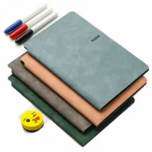 New A5 Meeting PU Writing Whiteboard Notebook Leather Double-sided Notepad Paper Manuscript For Students