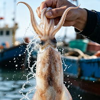 Tiras de Calamar Illex Congeladas de Alta Calidad, Tiras de Calamar sin Piel, Exportador de Mariscos IQF a Granel, Aprobado por HACCP, Longitud de 6-10 cm