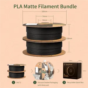 Kexcelled Hoge Kwaliteit 1.75Mm Filament Pla Matte 3D-printer Filament Papier Of Plastic Spoel Voor 3D-printer En 3d-pen Zwart