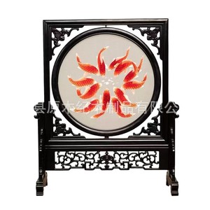 Suzhou Embroidery Screen Wooden Frame Single Panel Rotatable Traditional Chinese Style Handcrafted <b>Table</b> Screen Office Decor - Product Image 5