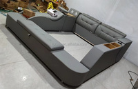 Smart-Bett Neues Design Multifunktionales Kopf-Fuß-Rücken-Massagebett Kingsize Modernes Schlafzimmer Mit Stauraum Sicherer Filmprojektor