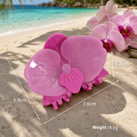 DongDong Pinces à Cheveux Fleur d'Orchidée 3D de Haute Qualité, Style Hawaïen, en Acétate, Accessoires Tropicaux pour Cheveux, Vente en Gros