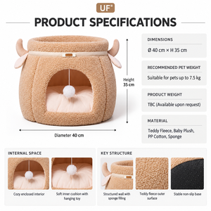 Wholesale Custom Warm Cave Dog Cat Bed Indoor Pet House Plush Washable Medium Small <b>Nest</b> Cushion Puppy Kitten Supplies OEM & ODM - Product Image 5