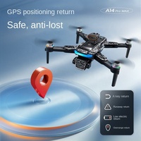 Drone GPS A14 Pro Max avec moteur sans balais et caméra à double objectif, 15 minutes de vol, évitement d'obstacles, quadricoptère RC