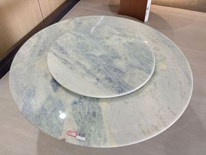 <span class=keywords><strong>Table</strong></span> à manger ronde de luxe de style italien en acier inoxydable et marbre <span class=keywords><strong>avec</strong></span> <span class=keywords><strong>plateau</strong></span> tournant central - Product Image 3