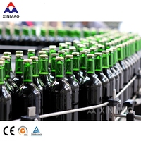 Ligne de remplissage automatique de bouteilles de bière en verre, usine complète de mise en bouteille de bière avec machine de rinçage, de remplissage et de bouchage