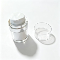 Pot à crème sans air en acrylique, extérieur argenté électroplaqué, à pression directe, vide, pour cosmétiques, crème visage, lotion, soins de la peau, personnalisable
