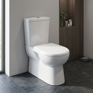 WC en céramique deux pièces à double chasse, à fixation au sol, avec abattant de siège - Product Image 6