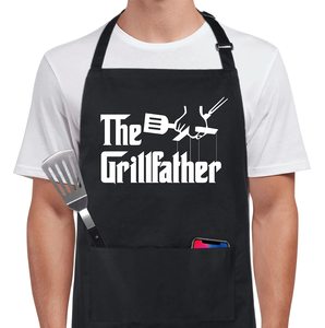 Delantales divertidos The Grillfather con 2 bolsillos BBQ Grilling Babero ajustable <span class=keywords><strong>Delantal</strong></span> Regalos para hombres Papá <span class=keywords><strong>Padre</strong></span> Abuelo - Product Image 6