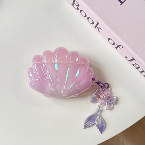 <span class=keywords><strong>Funda</strong></span> de lujo <span class=keywords><strong>rosa</strong></span> con diseño de conchas para auriculares Airpods 4 3 2 1 Pro2, <span class=keywords><strong>funda</strong></span> protectora anticaídas, accesorios suaves para auriculares - Product Image 5