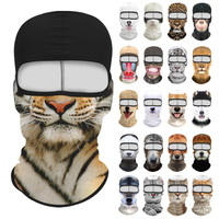 Masque complet léger pour le cyclisme et les activités de plein air d'Halloween Impression par sublimation d'animaux respirants Confortable et drôle