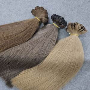 Venta al por mayor de extensión de cabello humano recto de hueso estirado doble, paquete de cabello humano de trama alineada con cutícula virgen de 6-24 pulgadas - Product Image 5