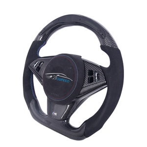 Volant professionnel en cuir suédé noir <span class=keywords><strong>M5</strong></span> <span class=keywords><strong>E60</strong></span> en Fiber de carbone avec Led pour Bmw - Product Image 1