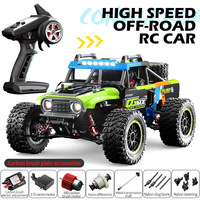 Voiture RC JJ 1:14 4x4 tout-terrain à moteur brossé, camion de simulation avec accélérateur entièrement proportionnel, éclairage LED et télécommande
