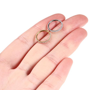 Getta 16G Anneau de perle en Titane G23 F136, Anneau segmenté articulé à clic, style Éternité Classique, pour Cartilage Hélix, Mariage - Product Image 2