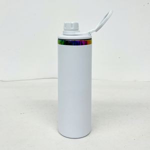 Gobelet isotherme personnalisé 20 oz avec logo, finition arc-en-ciel, pour impression DIY, revêtement poudré, couleurs mélangées, bouteille d'eau anti-fuite avec couvercle à clapet - Product Image 5