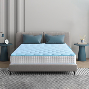 Colchón de Algodón Tejido Rígido para Cama, 21 cm de Grosor, Firme, Ecológico, Tamaño Personalizable, Color Azul Elba B Hipoalergénico - Product Image 1