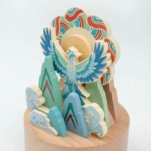 Natural Wood Bluebird Musical Birthday <b>Present</b> Exquisite Wooden Music Box for Lover Friends and Children - Product Image 3