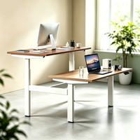 Cadre de bureau électrique à double moteur avec pieds en trois sections pour table de travail de bureau moderne à double position